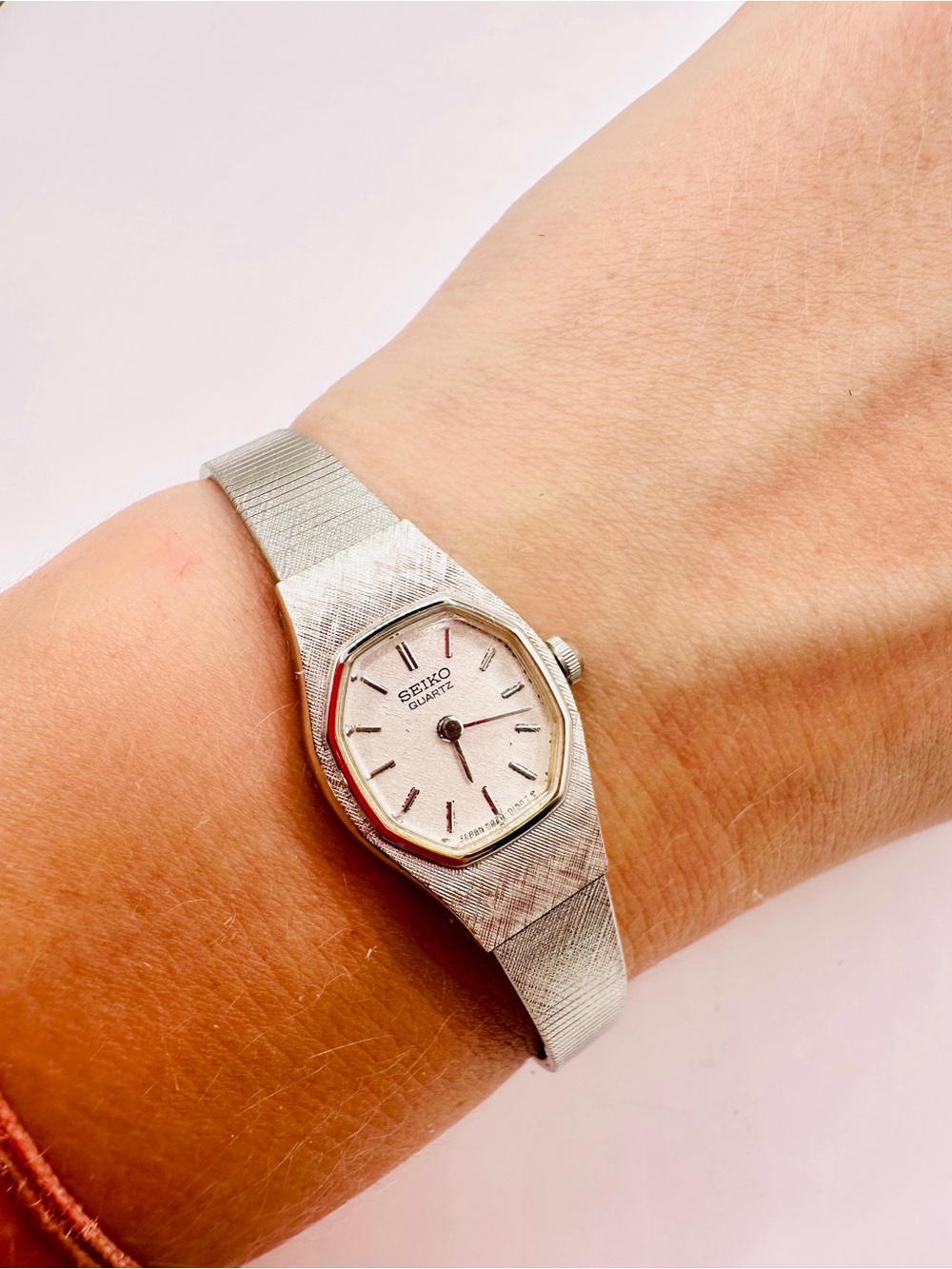 Seiko Vintage Silver Octagon Watch 5420-5059 New Battery